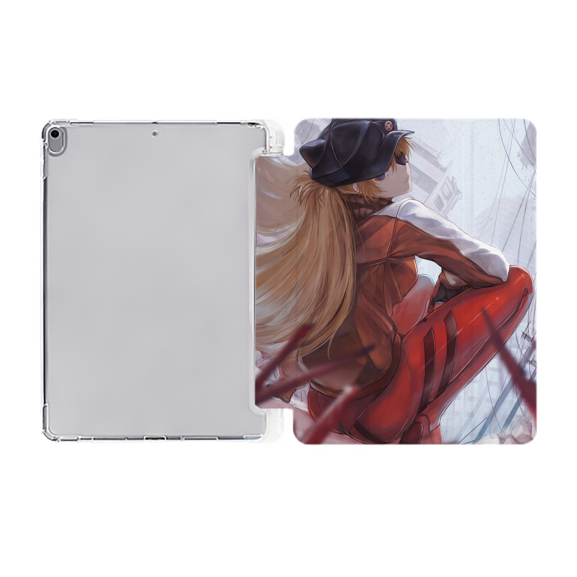 （画像用） EVA 新世紀エヴァンゲリオン IPad ケース ペン収納付き 三つ折りスタンド PUレザー×シリコン 対応機種9.5/10.5/10.9インチ